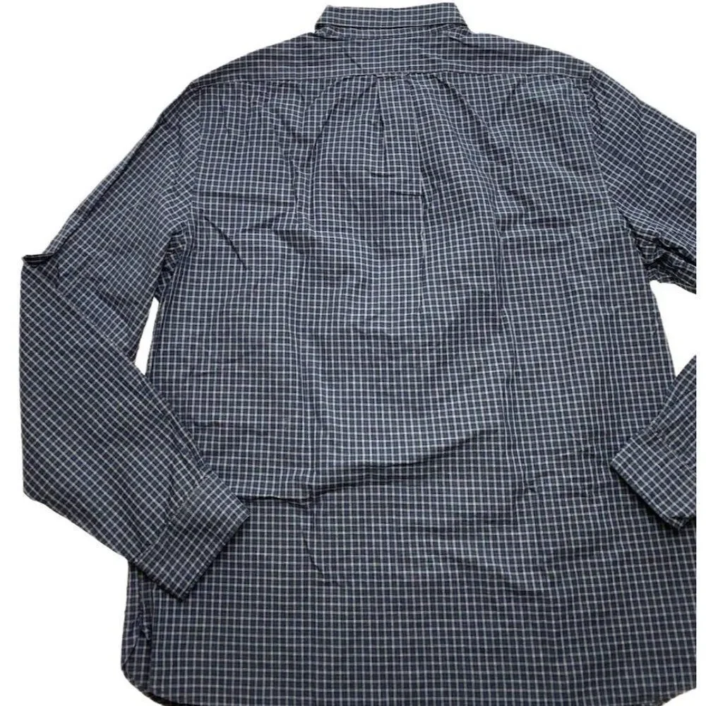 The Men's Store Button Down Shirt Men's 2XL‎ XXL Navy Gray Blue Plaid Collar NEW